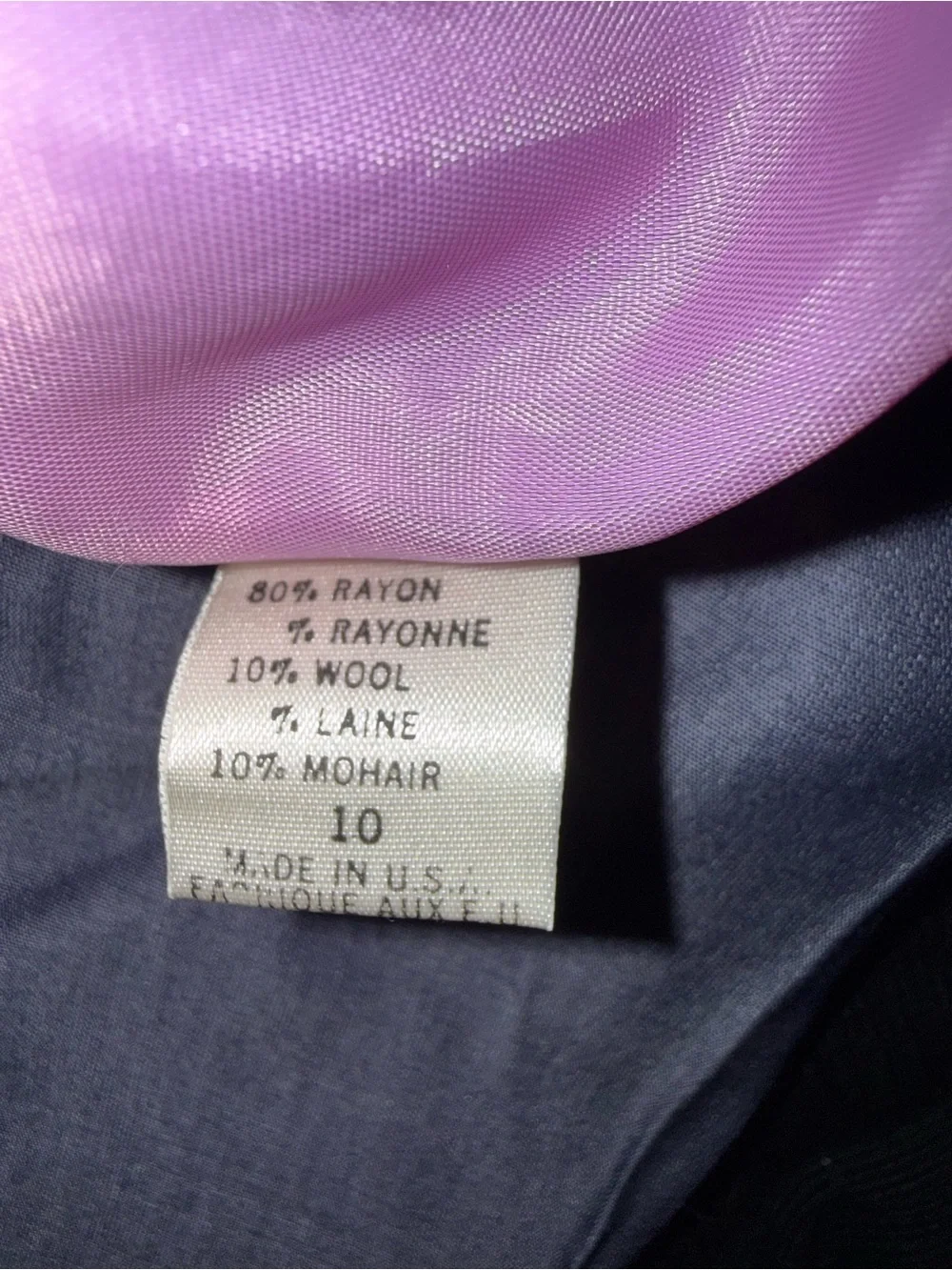 Tahari Navy Wool Mohair Blend Tailored Blazer Size 10‎ Office Career Chic